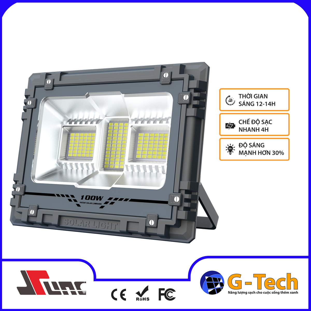 Đèn pha năng lượng mặt trời 100W