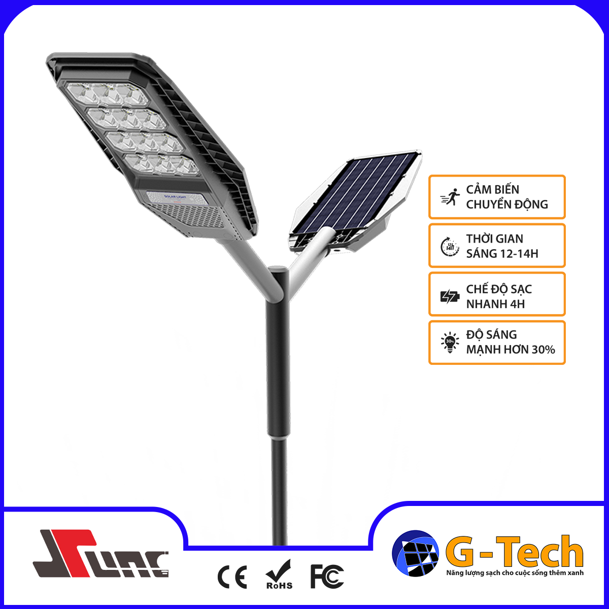 Đèn Đường Năng Lượng Mặt Trời Liền Thể 200W